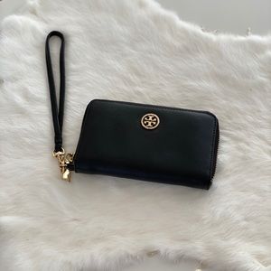 Tory Burch black wristlet